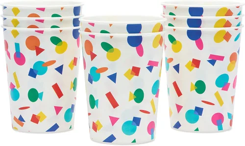 Miniatura 2 de American Greetings Suministros para fiestas de arcoíris, tazas de 16 onzas (8 unidades)