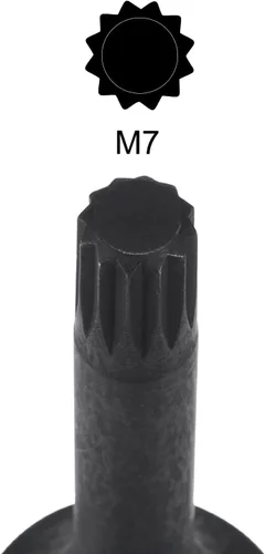 Miniatura 3 de uxcell M7 Impact Spline Bit Socket, 3/8" Square Drive 2.362 in Longitud CR-MO Tamaños métricos 2 Pcs