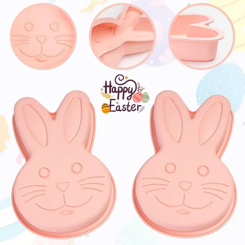Miniatura 2 de Moldes para pastel de huevo, molde de silicona para huevos de Pascua, paquete de 2 moldes grandes rompibles para huevos de 7 pulgadas, moldes
