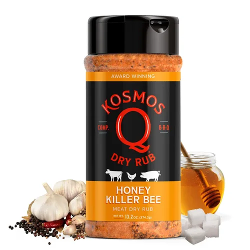 Miniatura 12 de Kosmos Q Funda de vaca Hot BBQ Rub, regalo del día del padre, condimento picante de bistec y pechuga con chile, ajo, cebolla, pimentón y humo