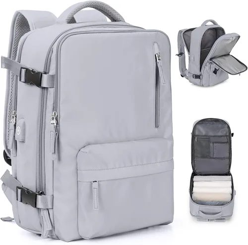 Miniatura 55 de VGCUB - Mochila grande para viaje, trabajo, negocios, mochila para laptop aprobada como equipaje de mano para vuelos, unisex, Negro -, Grande, Large