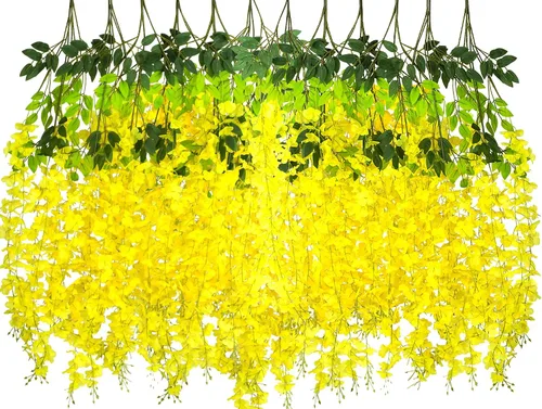 Miniatura 8 de AITISOR Paquete de 24 guirnaldas artificiales de vid de glicina falsa (3.75 pies), guirnalda colgante de flores de seda para decoración del hogar