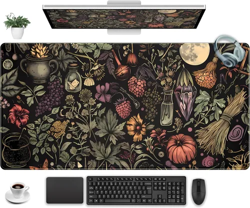 Miniatura 14 de Alfombrilla de escritorio de plantas verdes para juegos, alfombrilla de escritorio extra grande, alfombrilla de mouse de escritorio XXL, alfombrilla