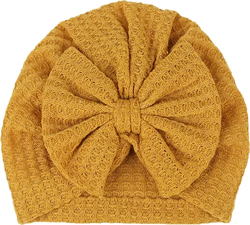 Miniatura 5 de Gorro de punto para bebé con lazos lindos turbante para envolver el sombrero (MZ6)