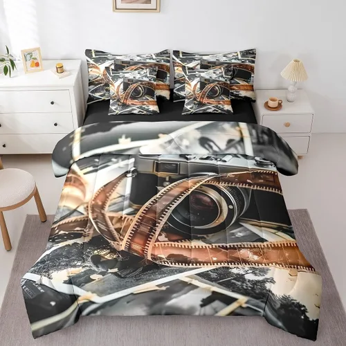 Miniatura 25 de Piano Music 7pcs Comforter King,Musical Notes Bedding Set Kids Girls Boys Teens Room Decor,Retro Graffiti Grey Gold Music Lover Bed in a Multi 11