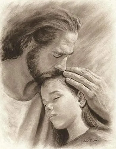 Miniatura 2 de David Bowman Lienzo decorativo para pared de My Child Jesucristo besando a un niño, religioso, espiritual, cristiano, bellas artes