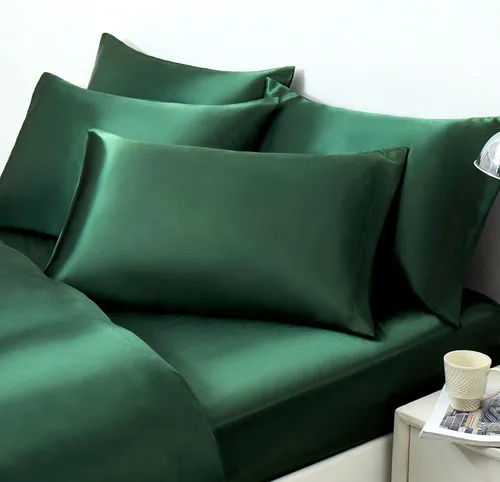 Miniatura 49 de Ersmak Juego de 2 fundas de almohada de satén estándar, ultra suaves y sedosas para cabello y piel, resistentes a las arrugas a la decoloración