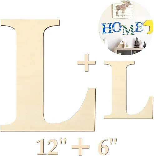 Miniatura 11 de Letras de madera de 12 y 6 pulgadas para proyectos de manualidades, decoración de pared, decoración del hogar y fiesta de cumpleaños, decoración