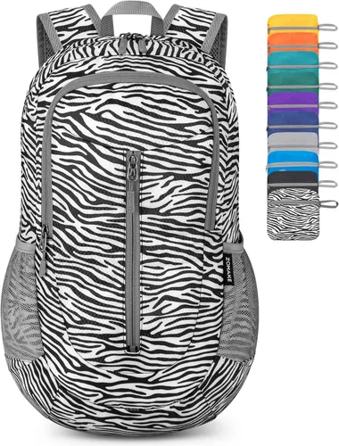 Miniatura 23 de ZOMAKE Mochila plegable ultraligera de 25 litros, mochila de senderismo plegable resistente al agua, pequeña mochila plegable para viajes