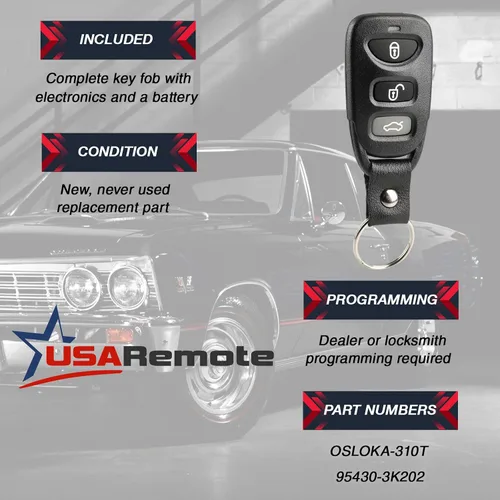 Miniatura 3 de Control remoto de entrada sin llave para Hyundai Sonata 2011-2015 (OSLOKA-950T)