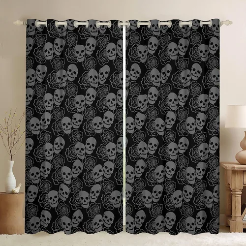 Miniatura 27 de Feelyou Cortinas opacas abstractas modernas de arte abstracto para dormitorio, sala de estar, niños, patrón rojo, gris, negro, patrón de Multi 05