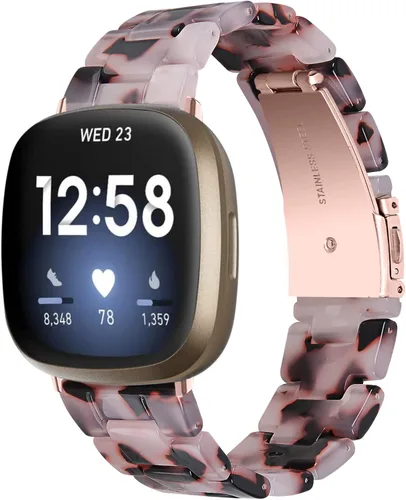 Miniatura 21 de Correa de reloj de resina compatible con Fitbit Versa 4/Sense 2/Versa 3/Sense 1, pulsera brazalete de moda ligera y ajustable de repuesto