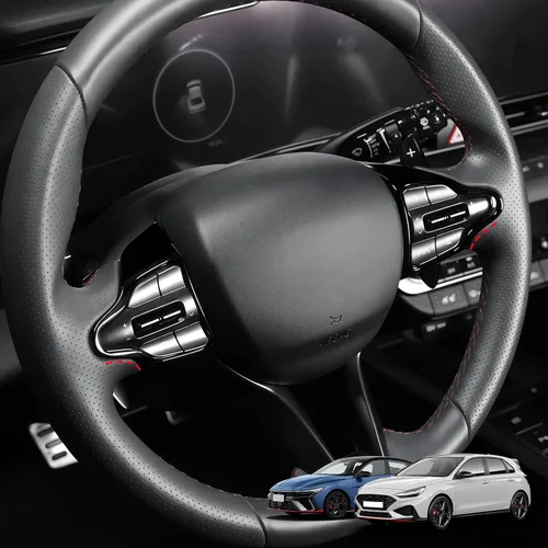 Cubierta del botón de control del volante compatible con Hyundai Veloster JS N line 2019-2022 Hyundai Kona N Hyundai Elantra CN7 N Hyundai i30