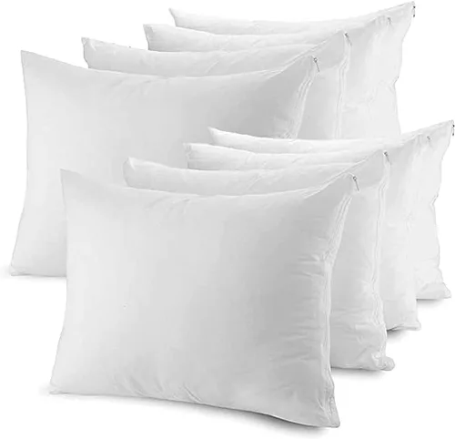 Miniatura 6 de Set de 2 Protectores de almohada con cierre hechos de poliéster y algodón.