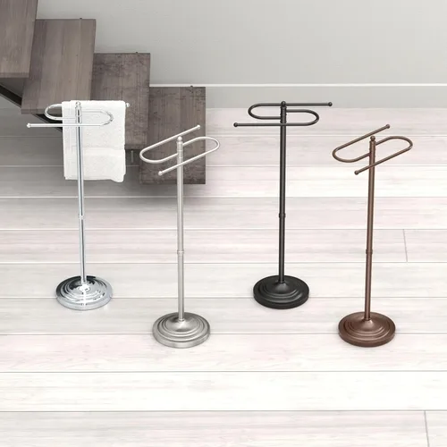 Miniatura 4 de Gatco Estilo S, soporte para toallas para piso, 1506 Níquel Satinado