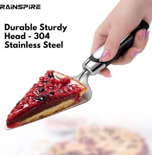 Miniatura 3 de Rainspire Pala servidor de tarta de acero inoxidable, cortador de tarta y pastel, cortador de pastel, apta para lavavajillas, bordes en ambos lados