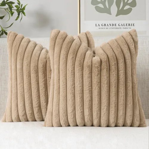 Miniatura 17 de MIULEE Juego de 2 fundas de almohada decorativas de piel sintética de 16 x 16 pulgadas, decoración moderna de primavera para el hogar, almohadas