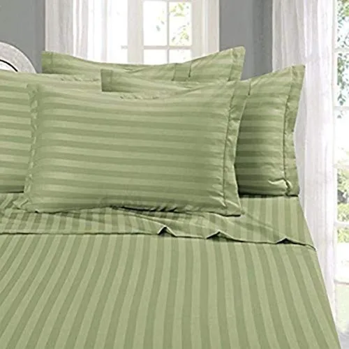 Miniatura 20 de Elegant Comfort 1500 Premier resistente a las arrugas y a la decoloración, juego de sábanas de lujo suave y sedoso de calidad de hotel a rayas
