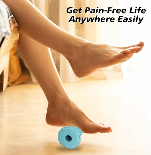 Miniatura 7 de Juego azul de alivio de la fascitis plantar, masajeador de rodillos de pies, bola de lacrosse de masaje, juego de terapia de bola puntiaguda