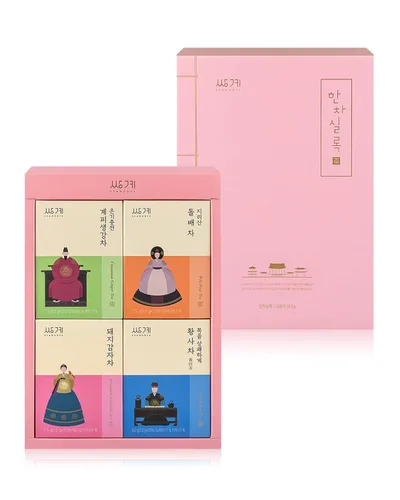 Ssanggye Hanchasilok - Juego de regalo tradicional de té del rey, 1 onza (12 unidades, 4 sabores x 3EA) Té coreano de primera calidad mezclado con
