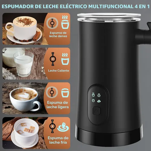 Miniatura 3 de Espumador de leche eléctrico, vaporizador de leche 4 en 1, máquina automática de espuma caliente y fría de 11.8oz/350ml para café, café con leche
