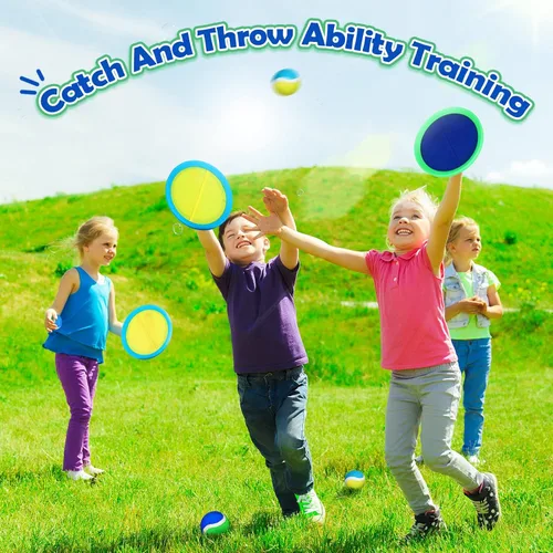 Miniatura 4 de Charniol Juguetes para niños, juego de lanzar y atrapar, juego de playa, juegos deportivos de pelota al aire libre, juguetes de nailon para niños
