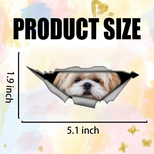 Miniatura 3 de 13 cm para Shih Tzu 3D Adhesivo para Coche Pegatina Divertida de Perro Mascota Adhesivo Creativo de Metal Desgarrado Adhesivos Modificados
