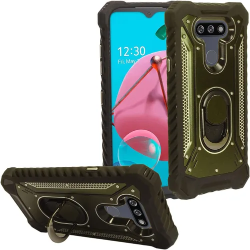 Miniatura 13 de Para LG K51, LG Reflect (LM-K500) - Funda híbrida con soporte de anillo - RS2 Negro