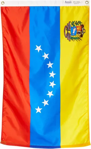 Annin Flagmakers Bandera de Venezuela fabricada en Estados Unidos según las especificaciones oficiales de diseño de las Naciones Unidas, 2 x 3 pies