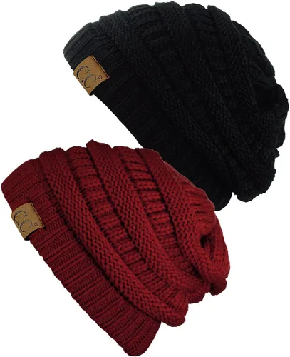 Miniatura 45 de Gorro a la moda de tejido suave abultado, cálido y elástico de C.C