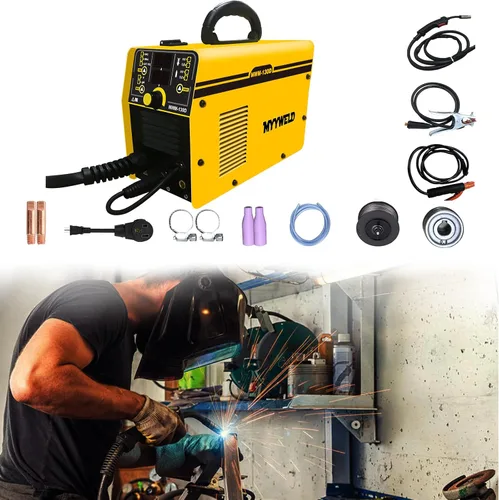 Miniatura 2 de Soldador MIG, soldador multiproceso sin gas de doble voltaje de 110/220 V, alambre sólido 4 en 1/flujo MIG/Stick ARC/Lift TIG, IGBT Inverter
