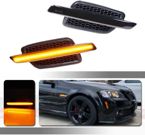 Para 2008 2009 Pontiac G8 Front Fender Side Marker Lights Turn Signal Light Amber Led Smoked Lens OEM Lente ahumada luz LED blanca