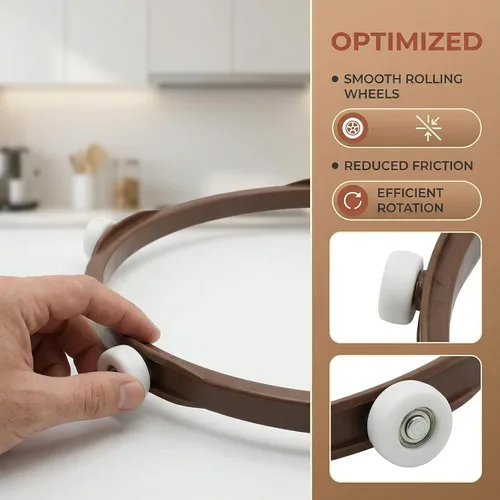 Miniatura 5 de Anillo giratorio de microondas de 7 pulgadas con rodillos de 0.6 in, pieza de repuesto universal para bandeja de horno para placas de vidrio de 7.0