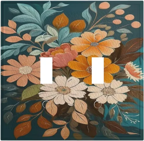 Miniatura 87 de Cubiertas Decorativas de Arte para Interruptores de Luz, Hojas de Otoño, Placa de Pared de Palanca Individual, Cubierta Decorativa de Interruptor