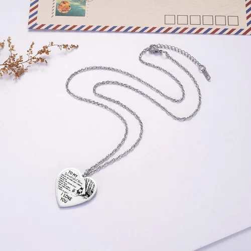 Miniatura 5 de Ralukiia Llavero con collar de texto en inglés To My Wonderful Mom, regalos para mamá de hijo o hija, regalo de cumpleaños para mamá de hijo, regalo