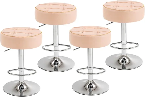 Taburetes de bar circulares giratorios modernos de altura ajustable de 360°, asientos cómodos y elegantes para el hogar y el espacio del bar