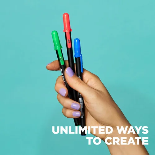 Miniatura 5 de SAKURA Gelly Roll - Bolígrafo UV con tinta invisible de gel UV, con linterna de llavero, para arte o dibujo, rojo, verde y azul, 9 bolígrafos, 3