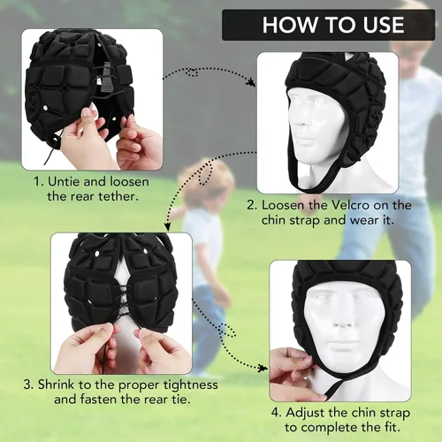 Miniatura 7 de Flag - Casco de fútbol juvenil de carcasa suave para fútbol 7v7, casco de carcasa suave para bandera de fútbol para niños y adultos, casco de rugby