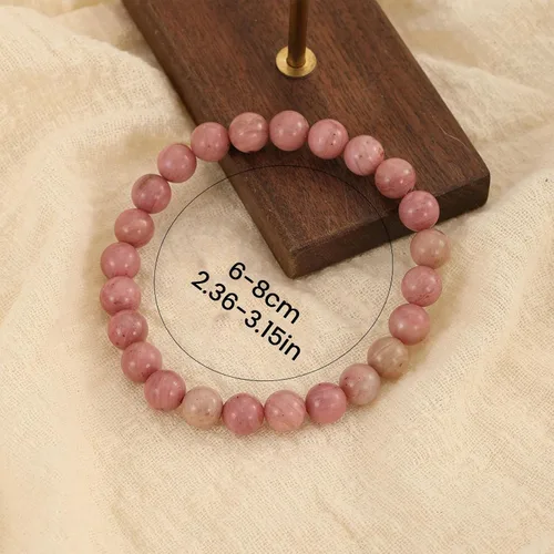 Miniatura 58 de Crystal Vibe Pulseras de cuentas de 0.315 in para mujeres y hombres, pulseras de cristal con piedras preciosas naturales, tamaño elástico ajustable