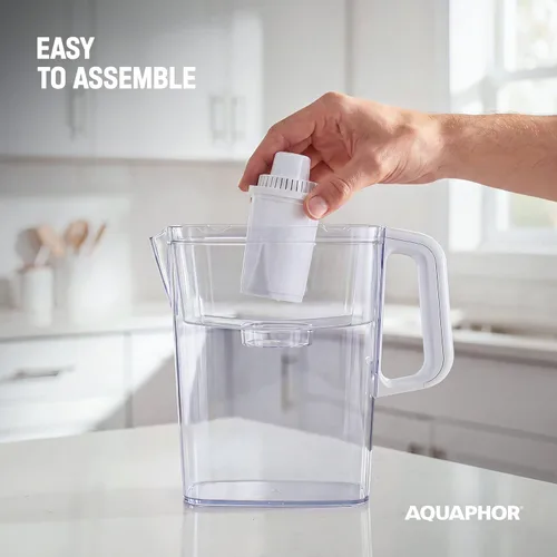 Miniatura 7 de AQUAPHOR Jarra de filtro de agua compacta de 5 tazas con 1 filtro B15 - Azul oscuro