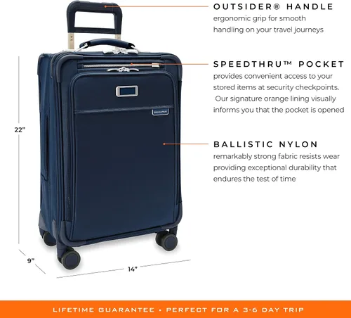 Miniatura 2 de Briggs & Riley Spinner, Azul Marino, 22-inch Baseline Essential Carry-On, Briggs & Riley Spinners de línea base