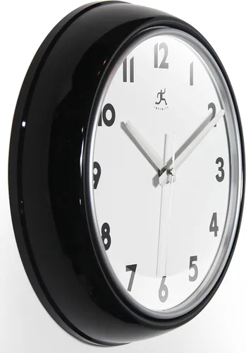 Miniatura 3 de Infinity Instruments Lux - Reloj de pared negro, retro de 12 pulgadas, moderno reloj de pared, fácil de leer, ideal para sala de estar, oficina