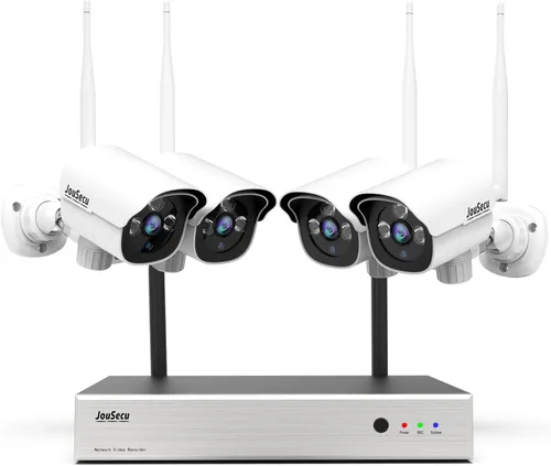 Sistema de cámara de seguridad 1080P inalámbrico, Plug and Play Kit NVR de videovigilancia de 8 canales con 4 unids HD Bullet IP cámara para el
