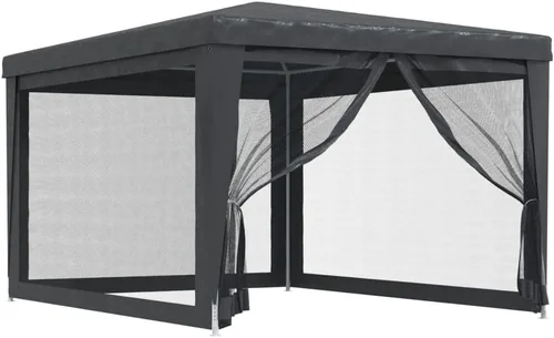 Miniatura 13 de vidaXL Gazebo, Tienda de campaña con 4 paredes laterales de malla, toldo de refugio para eventos de fiesta al aire libre, pabellón de glorieta