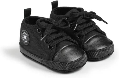 Miniatura 3 de KIDSUN zapatos deportivos altos hasta el tobillo para bebés, niños y niñas con suela antideslizante, suaves, para recién nacidos, zapatos