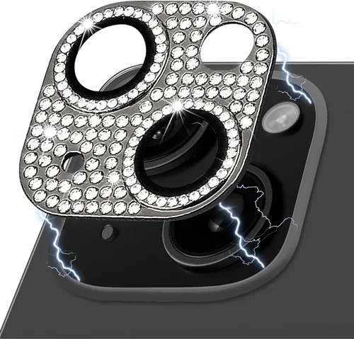 Miniatura 156 de Protector de lente de cámara diseñado para iPhone 12 Pro Max, con diamantes de imitación 3D con diamantes de imitación 9H, vidrio templado, Rosado
