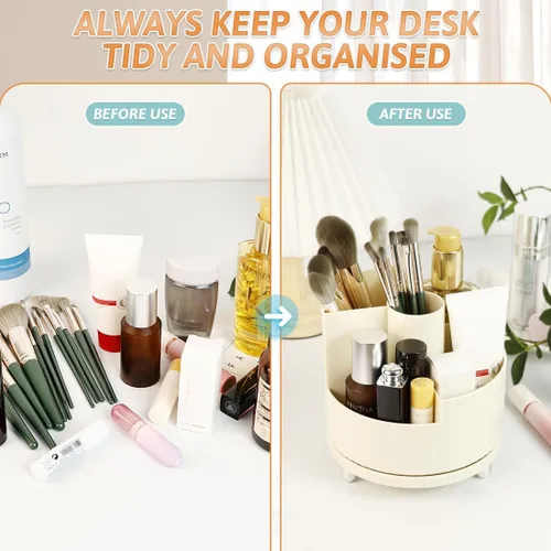 Miniatura 3 de Soporte para brochas de maquillaje, organizador de maquillaje giratorio de 360°, organizador de brochas de maquillaje, brochas de maquillaje