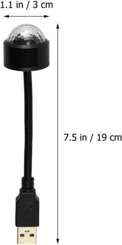 Miniatura 7 de SOLUSTRE Proyector de luces LED de discoteca para coche, luz USB, luces de fiesta activadas por sonido, enchufe USB, mini discoteca giratoria