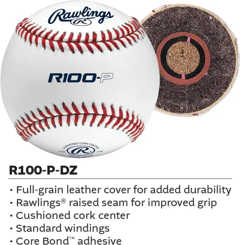 Miniatura 2 de Rawlings Practice Baseballs R100-P or FSR100-P Baseballs Collegiate, High School & Youth Flat or Raised Seam Options