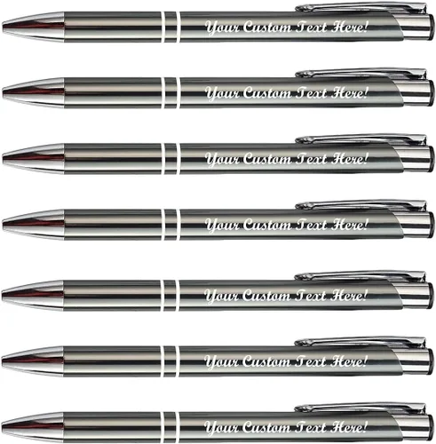 Miniatura 10 de Bolígrafo personalizado de tinta negra para eventos, ferias comerciales, paquete de 50 Verde